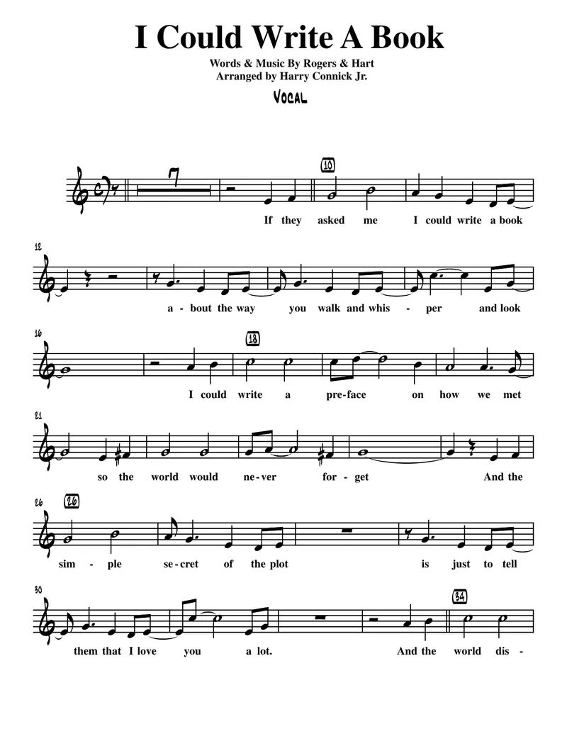 I Could Write A Book score preview