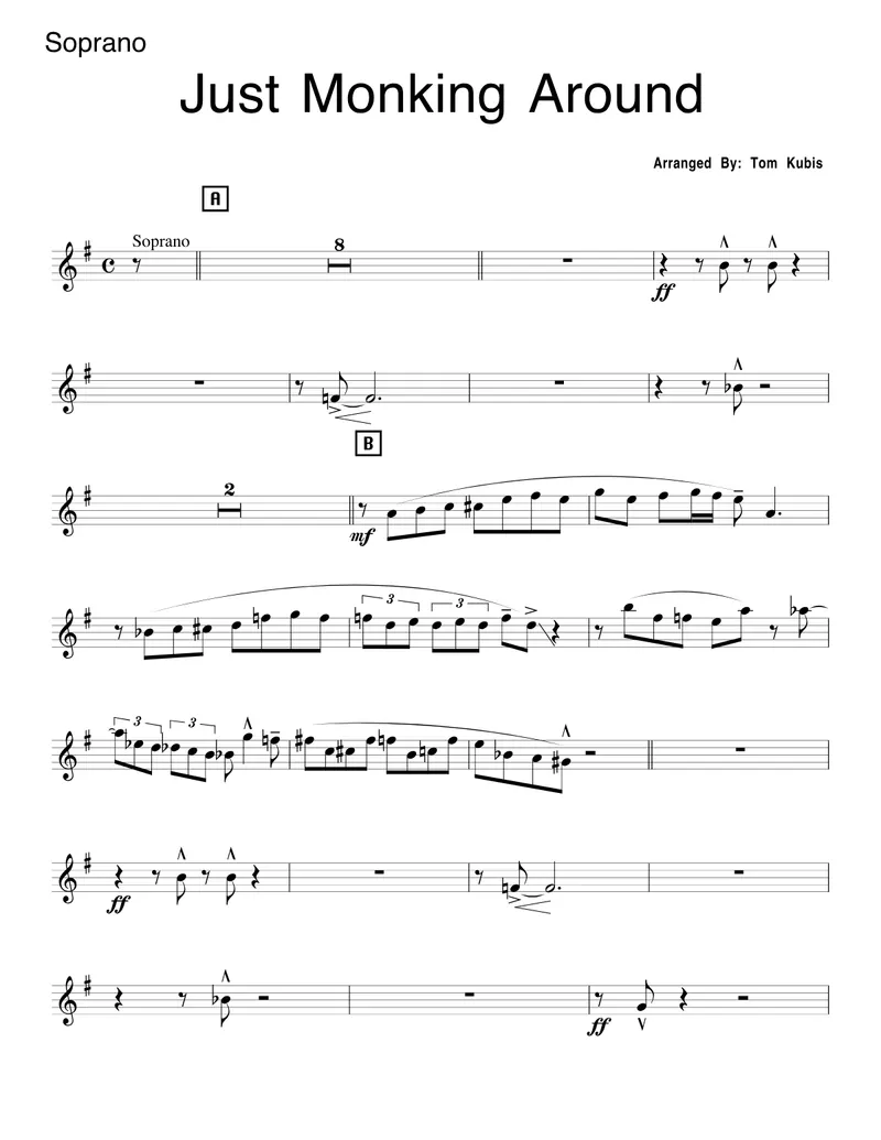 Just Monking Around score preview