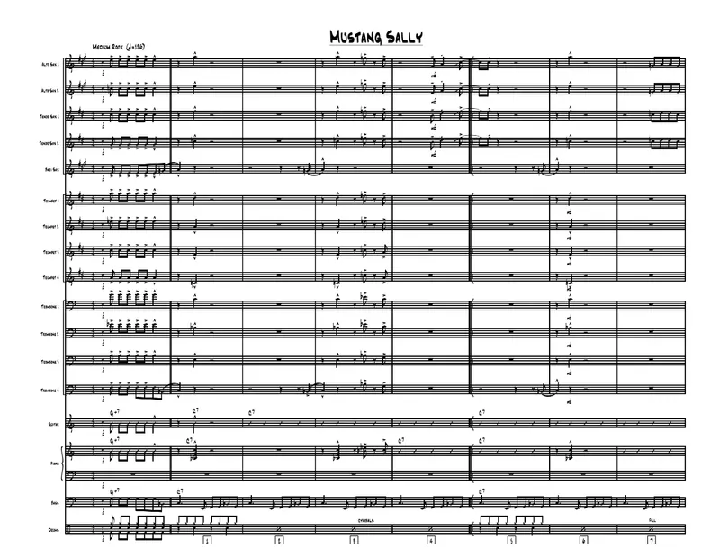 Mustang Sally score preview