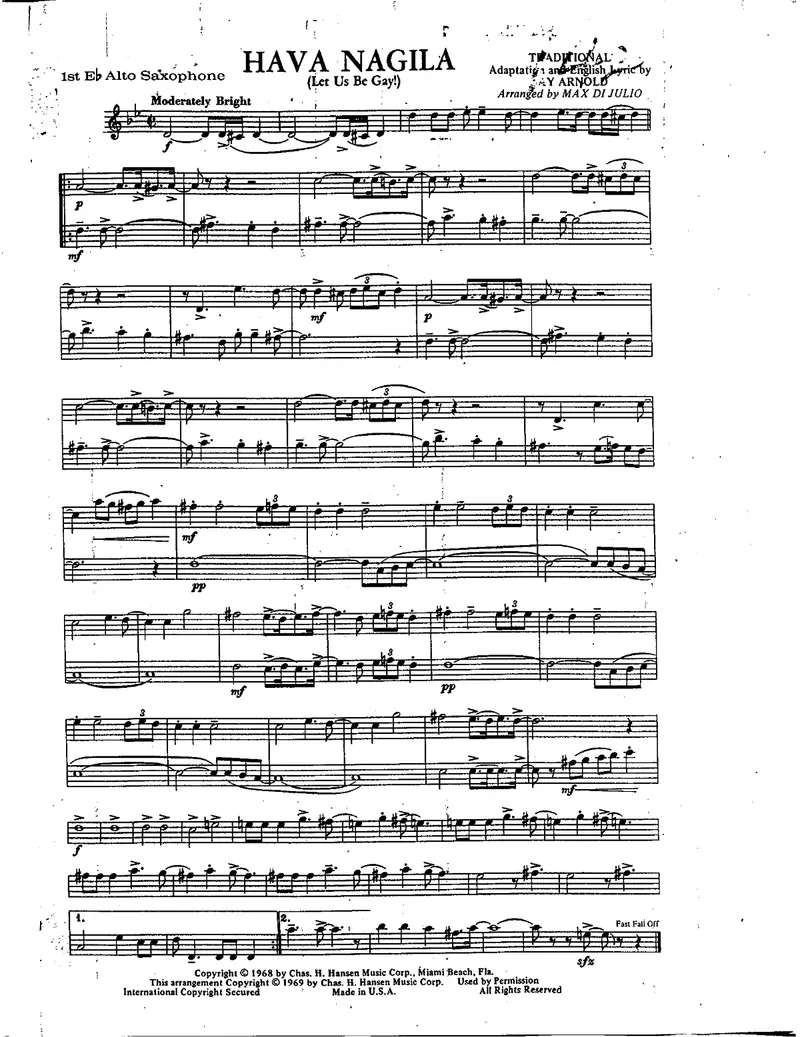 Hava Nagila preview page 1