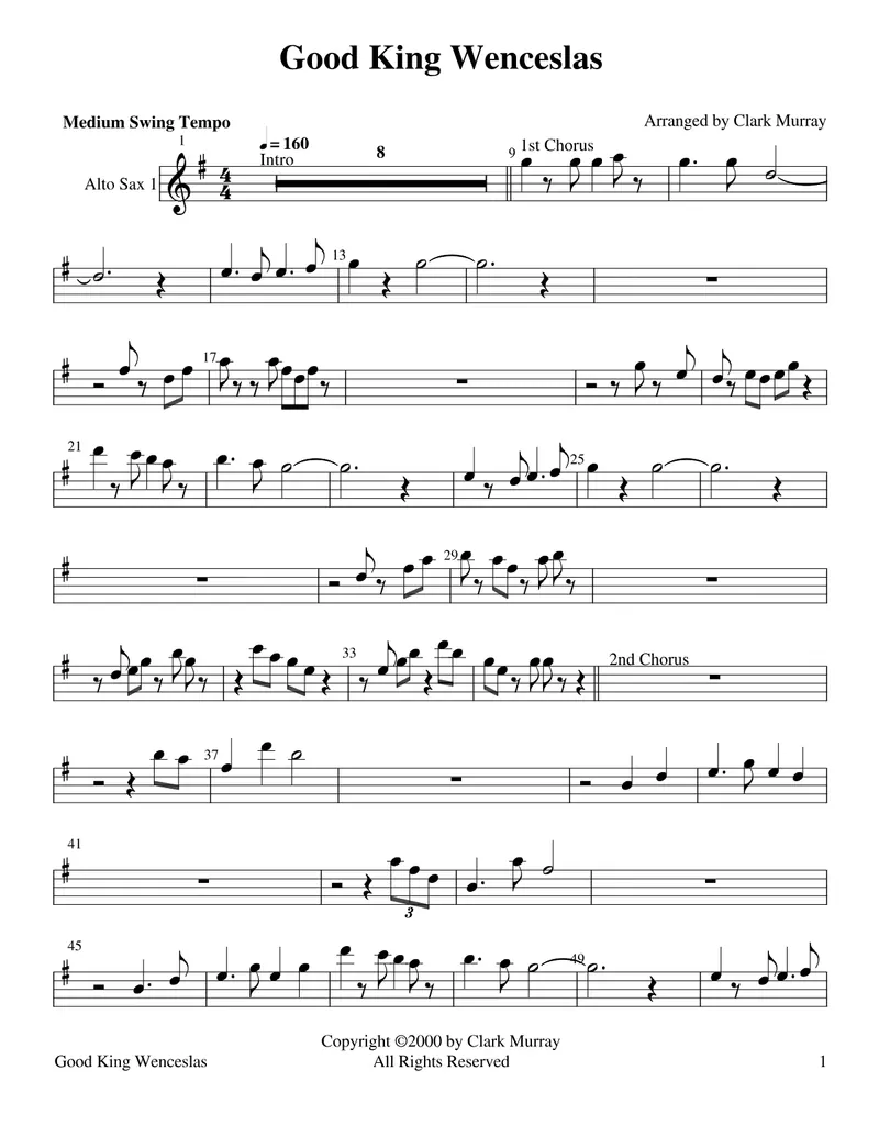 Good King Wenceslas score preview