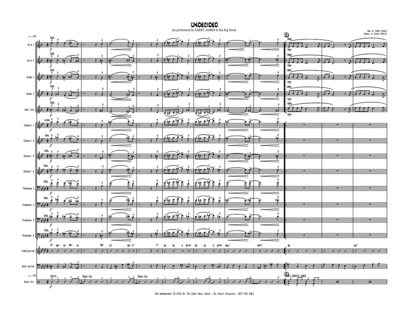 Undecided (Thad Jones) H.James score preview
