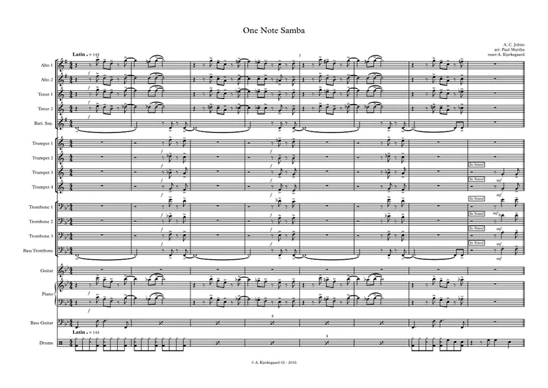 One Note Samba score preview