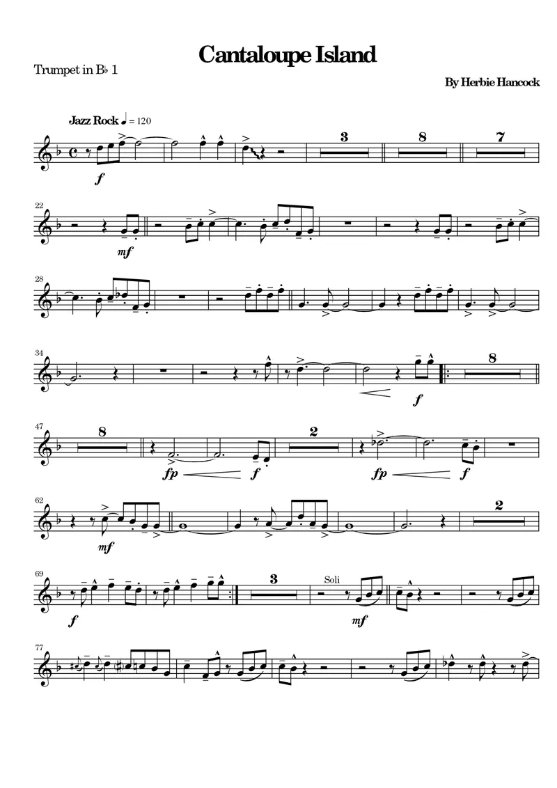 Cantaloupe Island score preview