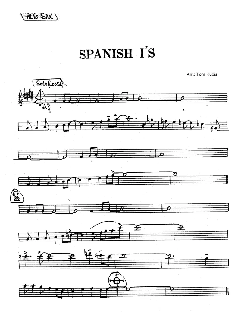 Spanish Eyes score preview