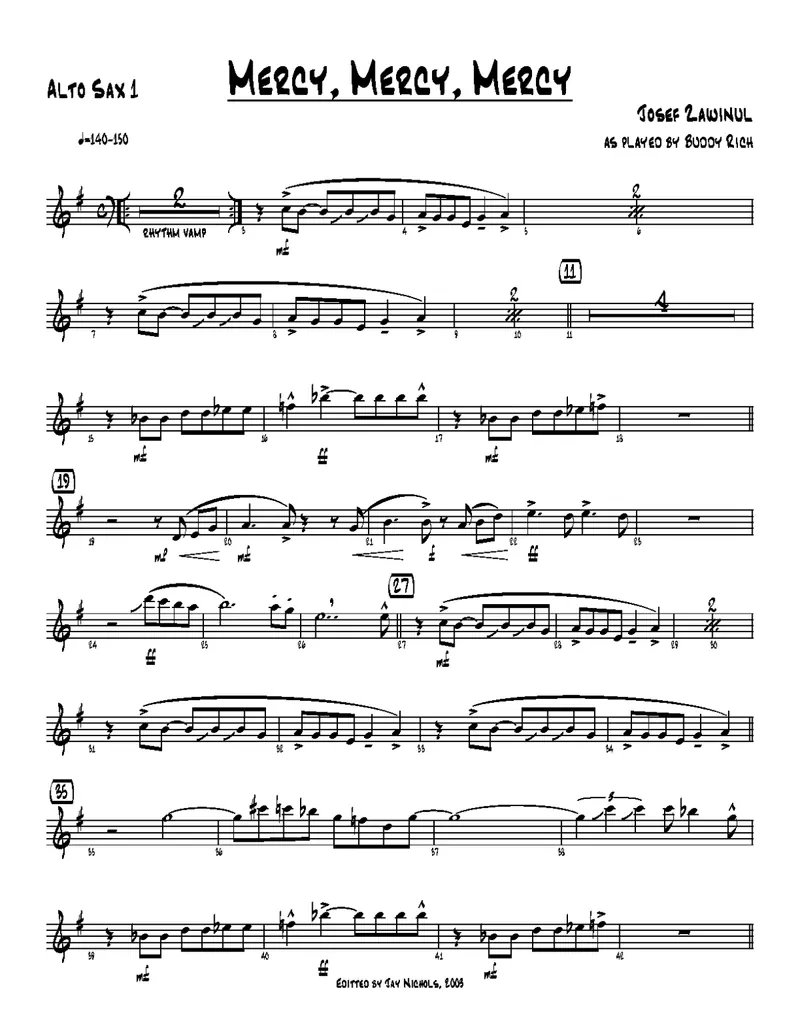 Mercy, Mercy, Mercy (Jay Nichols) B.Rich score preview