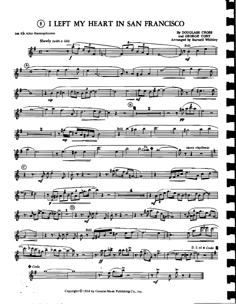 I Left My Heart In San Francisco score preview