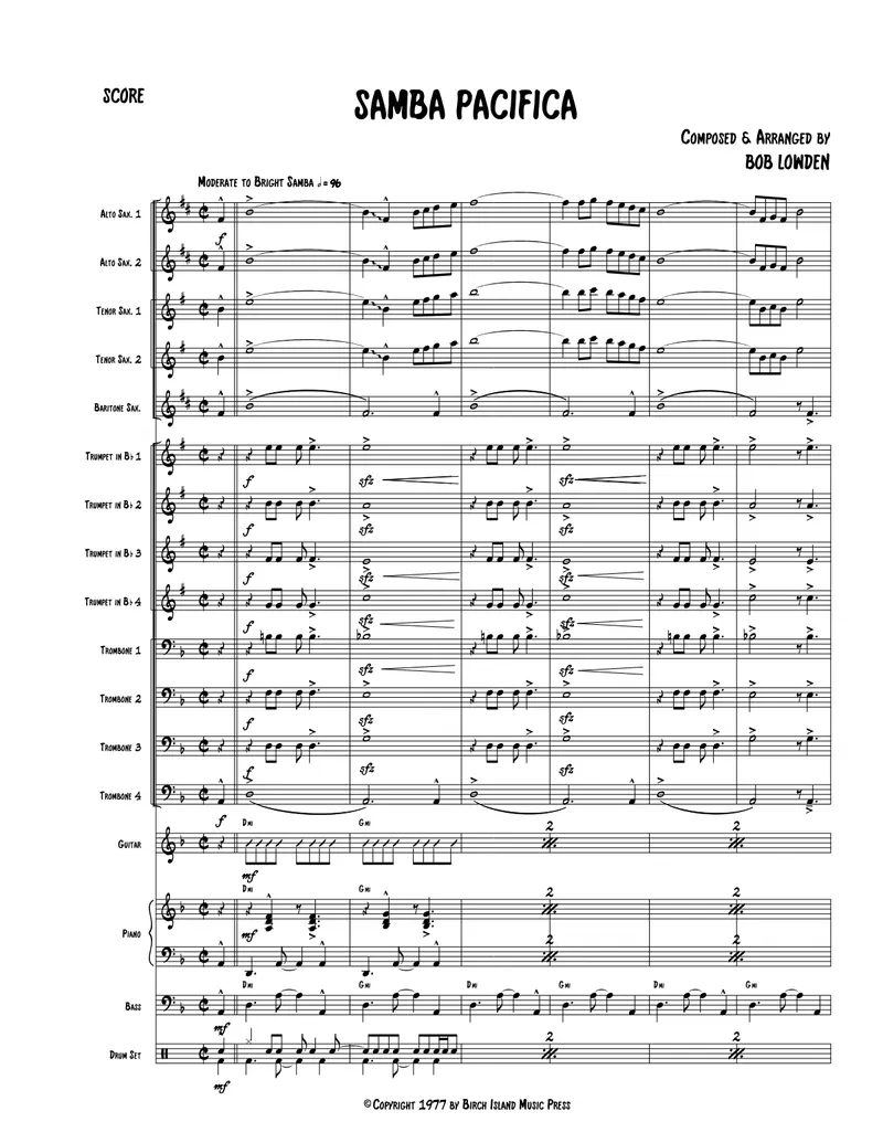 Samba Pacifica score preview