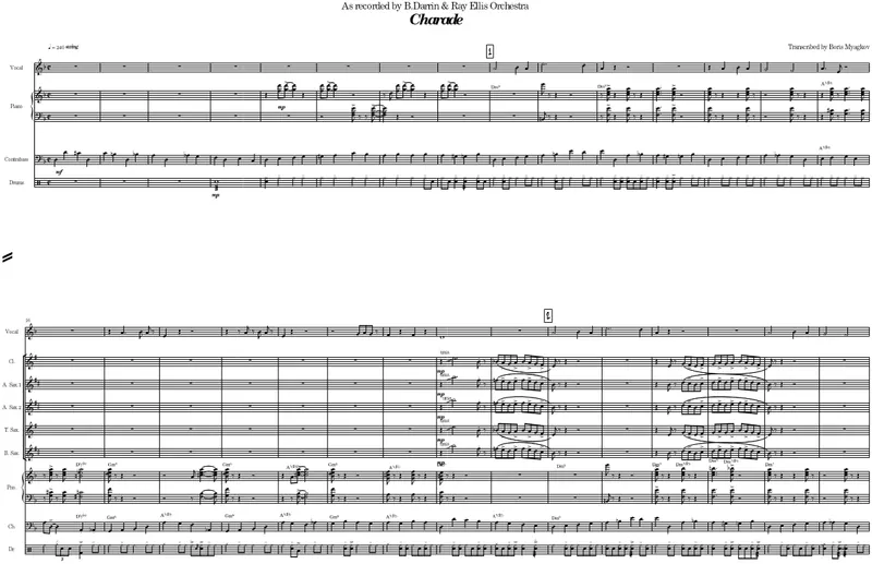 Charade B.Darin & Ray Ellis score preview