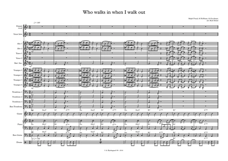 Who Walks In When I Walk Out score preview