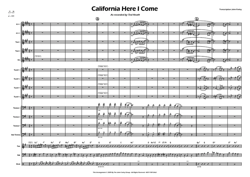 California Here I Come score preview