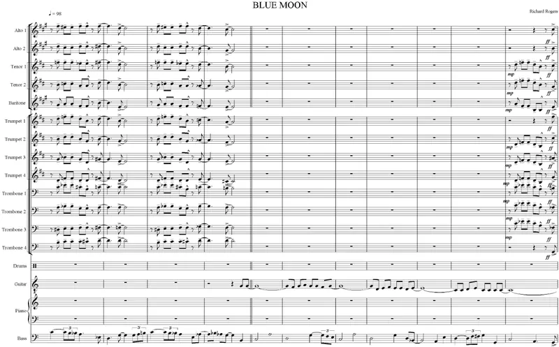 Blue Moon score preview