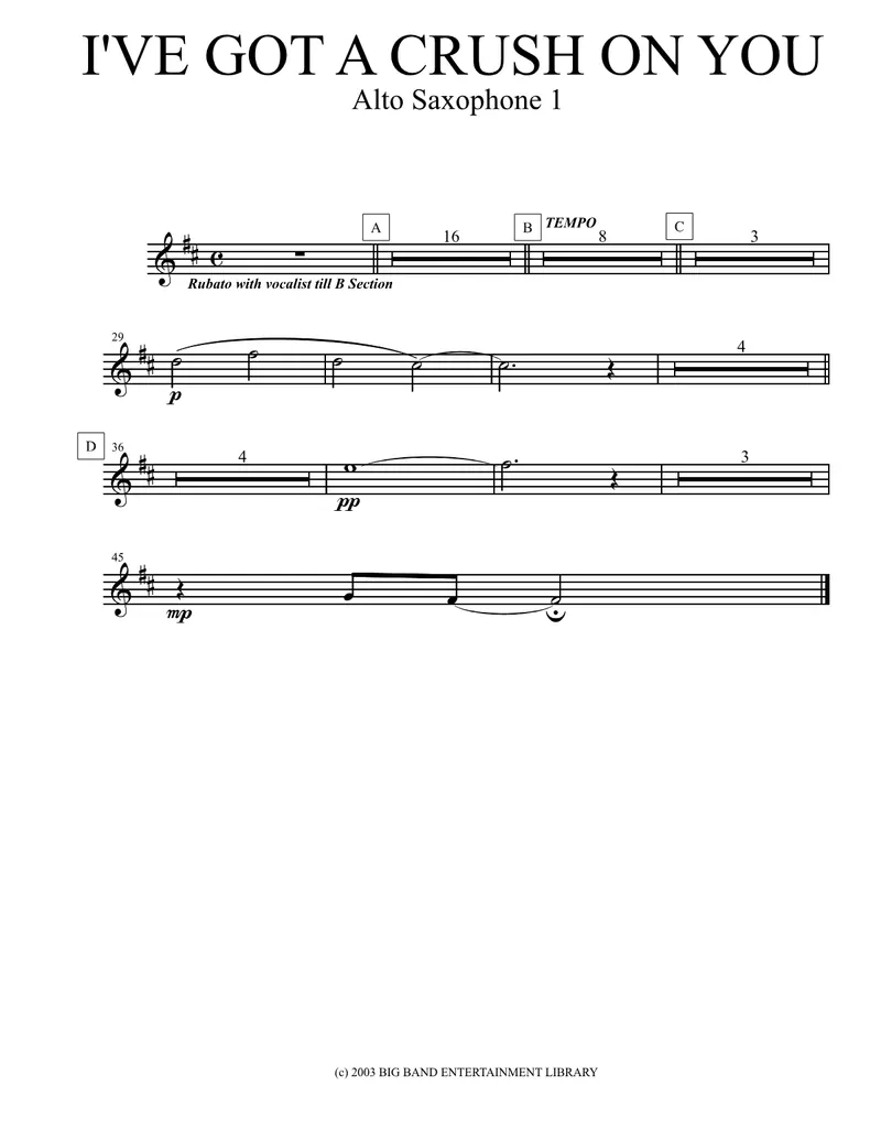 I've Got A Crush On You score preview