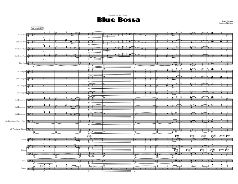 Blue Bossa score preview