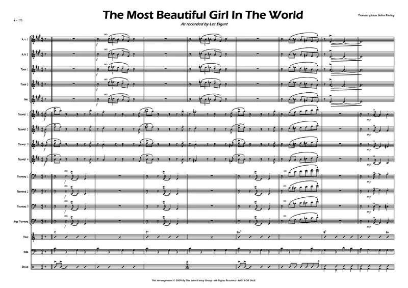 The Most Beautiful Girl In The World score preview