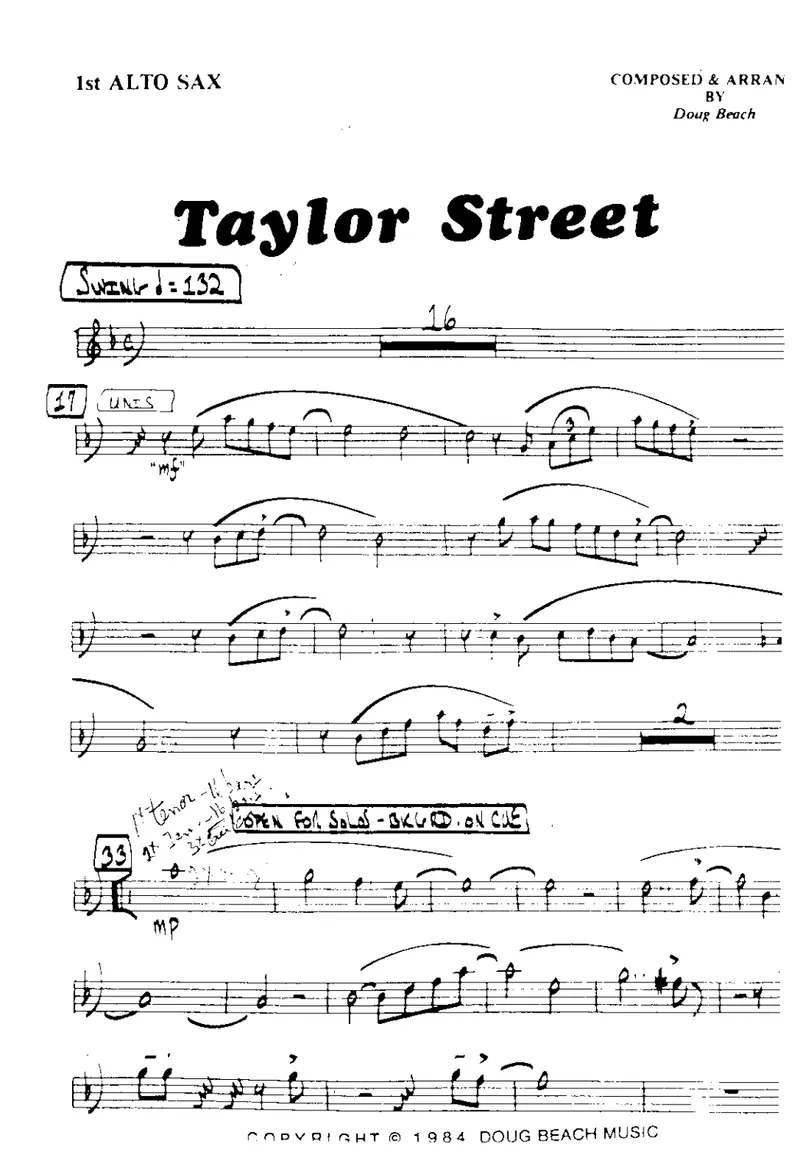 Taylor Street score preview