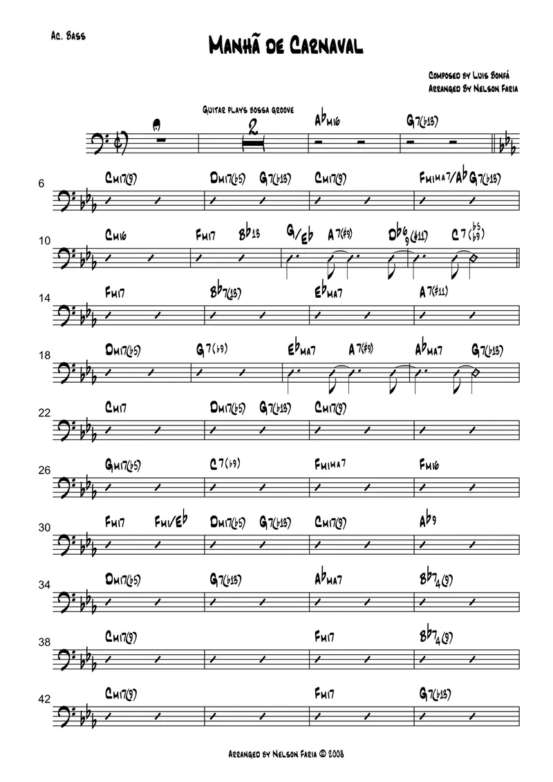 Manha De Carnaval score preview