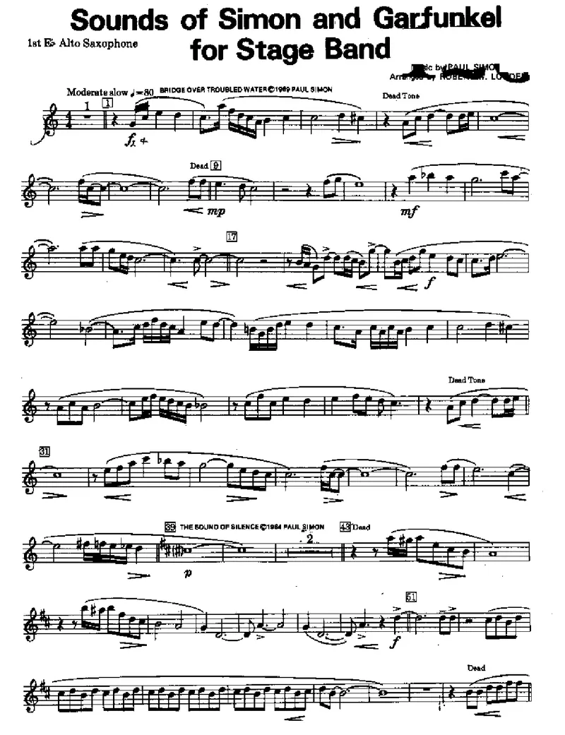 Sounds Of Simon And Garfunkle score preview