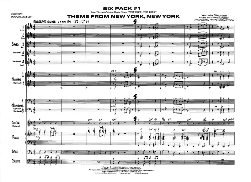 Theme From New York, New York score preview