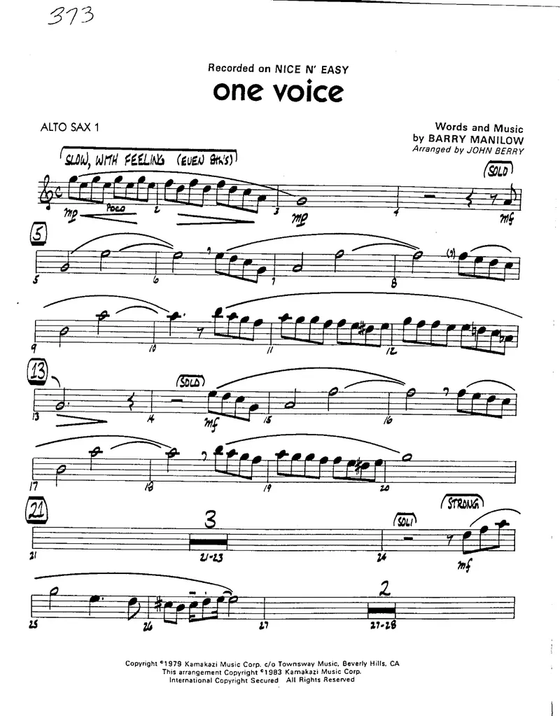 One Voice score preview