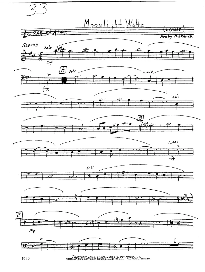 Moonlight Waltz score preview