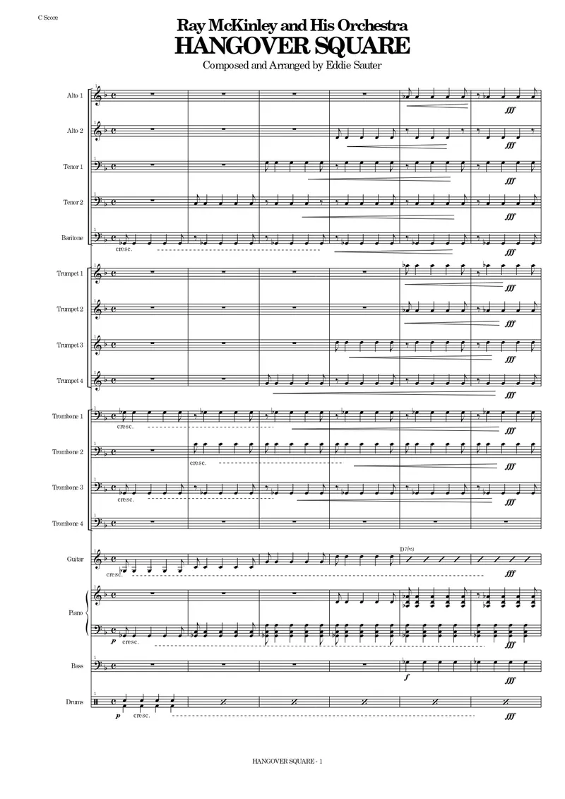 Hangover Square score preview