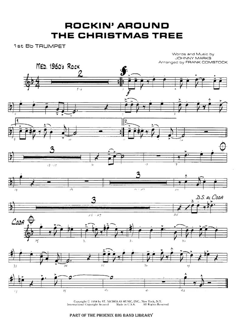 Rockin' Around The Christmas Tree score preview