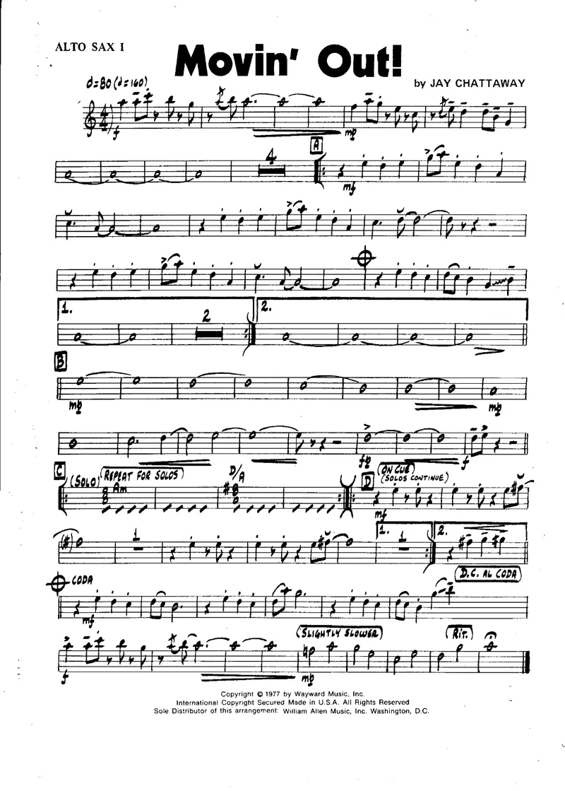 Movin' Out score preview