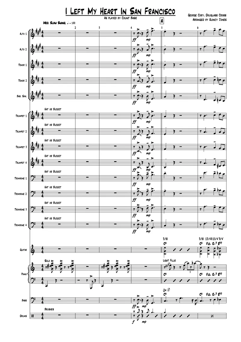 I Left My Heart In San Francisco score preview