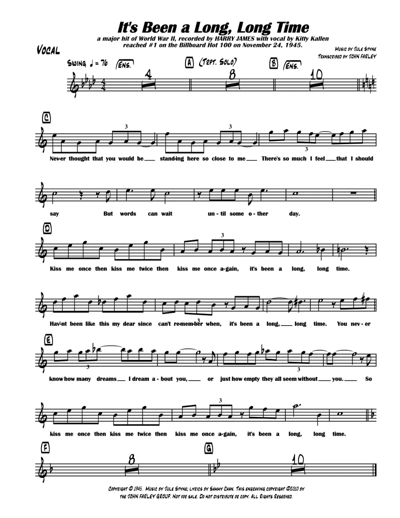 It's Been a Long, Long Time-Harry James[WD] score preview