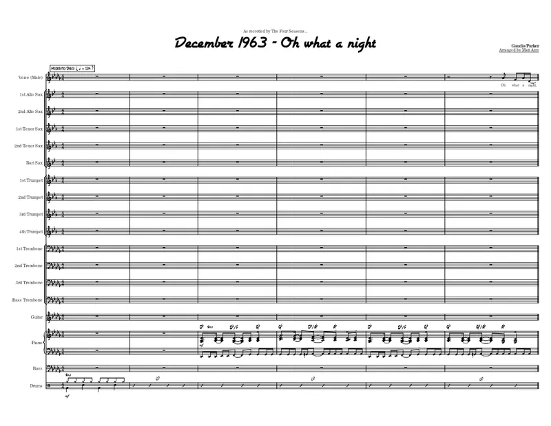 Oh What A Night score preview
