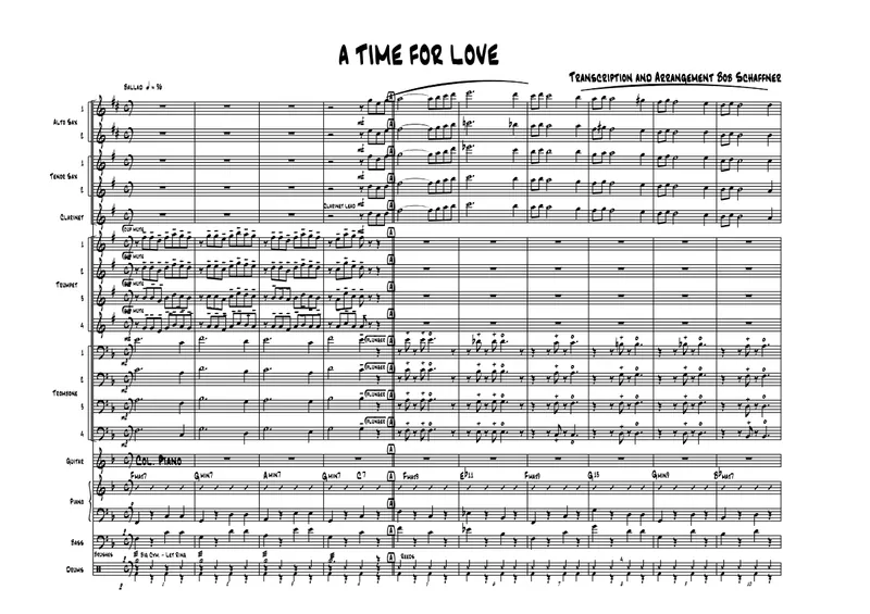 A Time For Love score preview