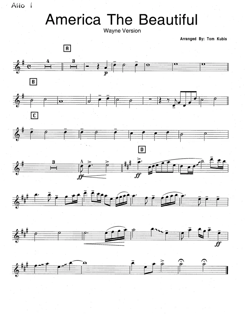 America The Beautiful score preview