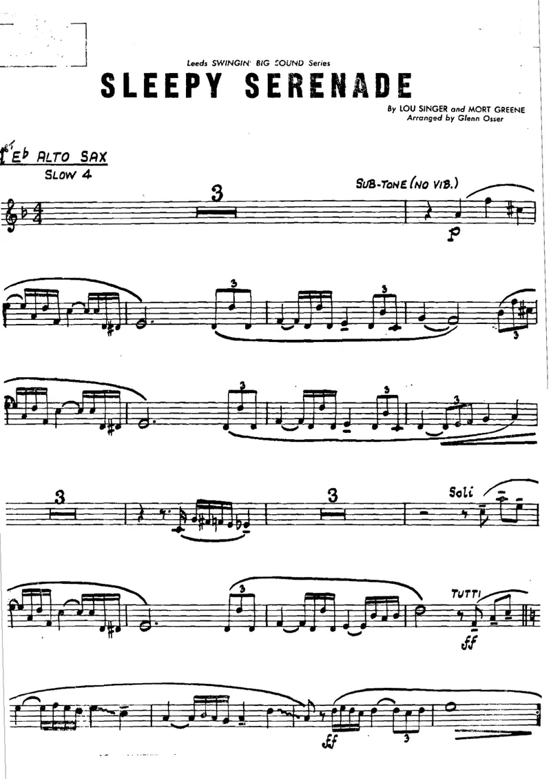 Sleepy Serenade score preview