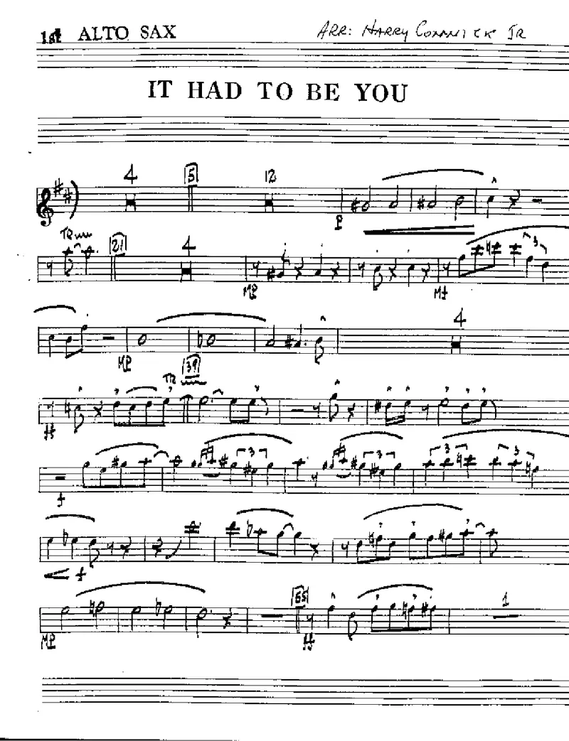 It Had To Be You score preview