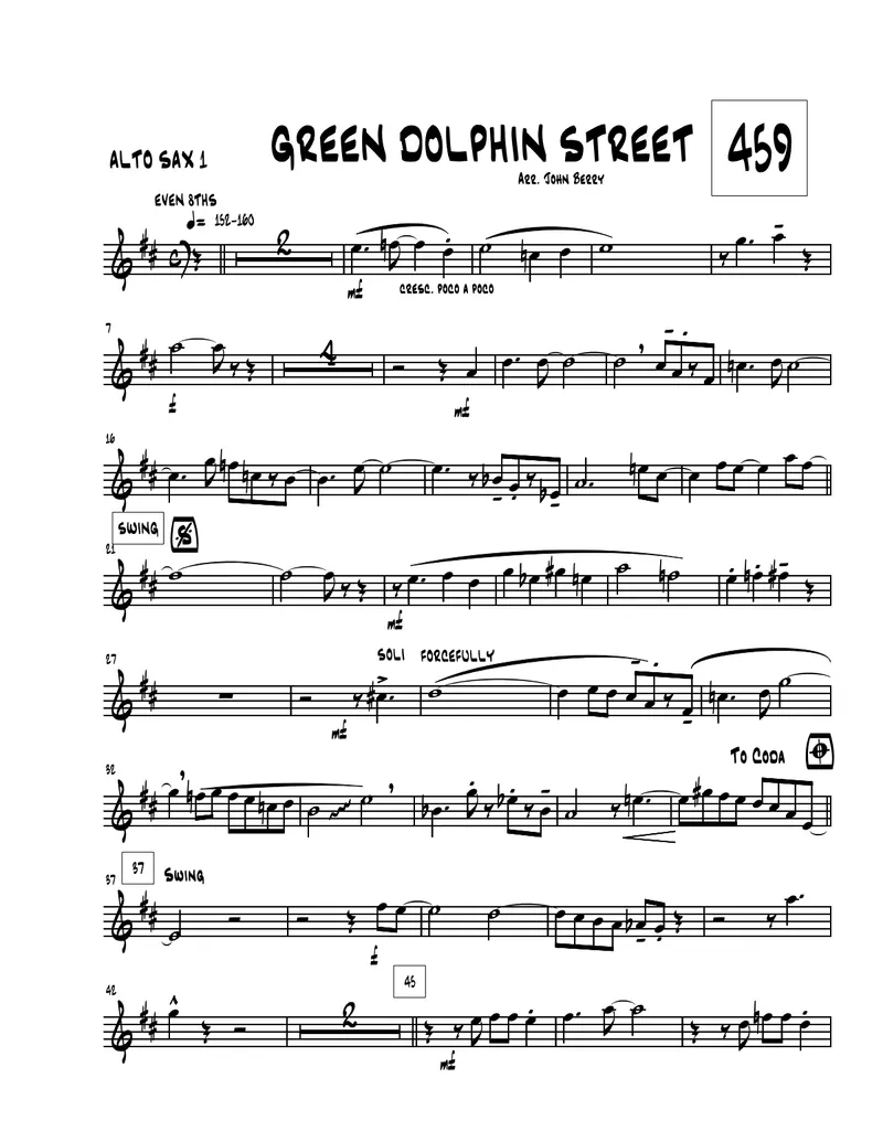 On Green Dolphin Street score preview