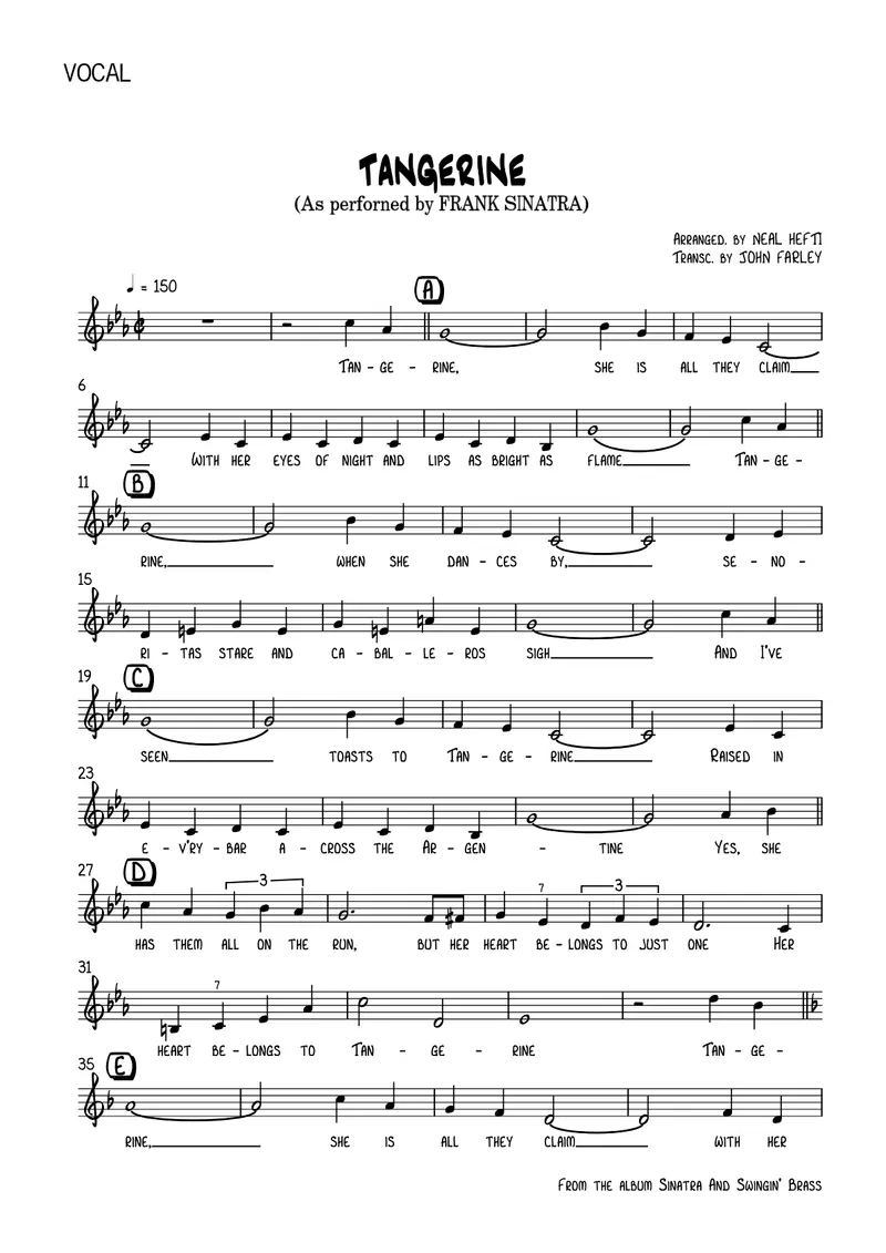 Tangerine score preview