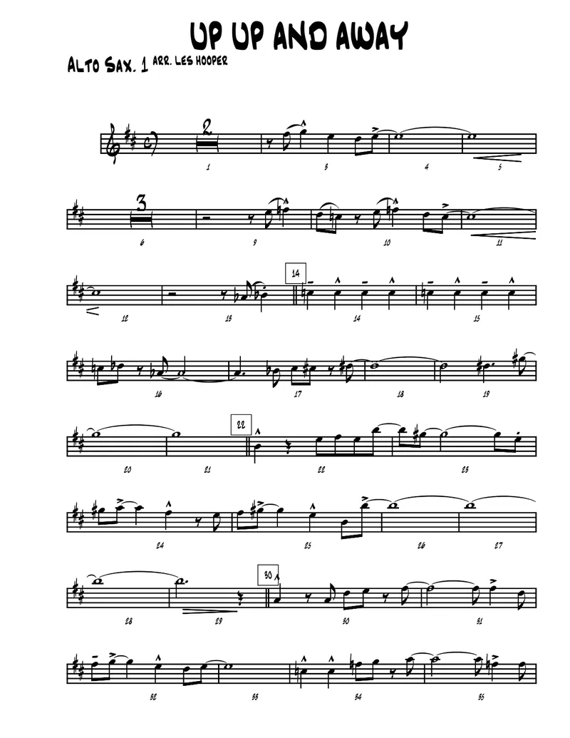 Up Up And Away score preview