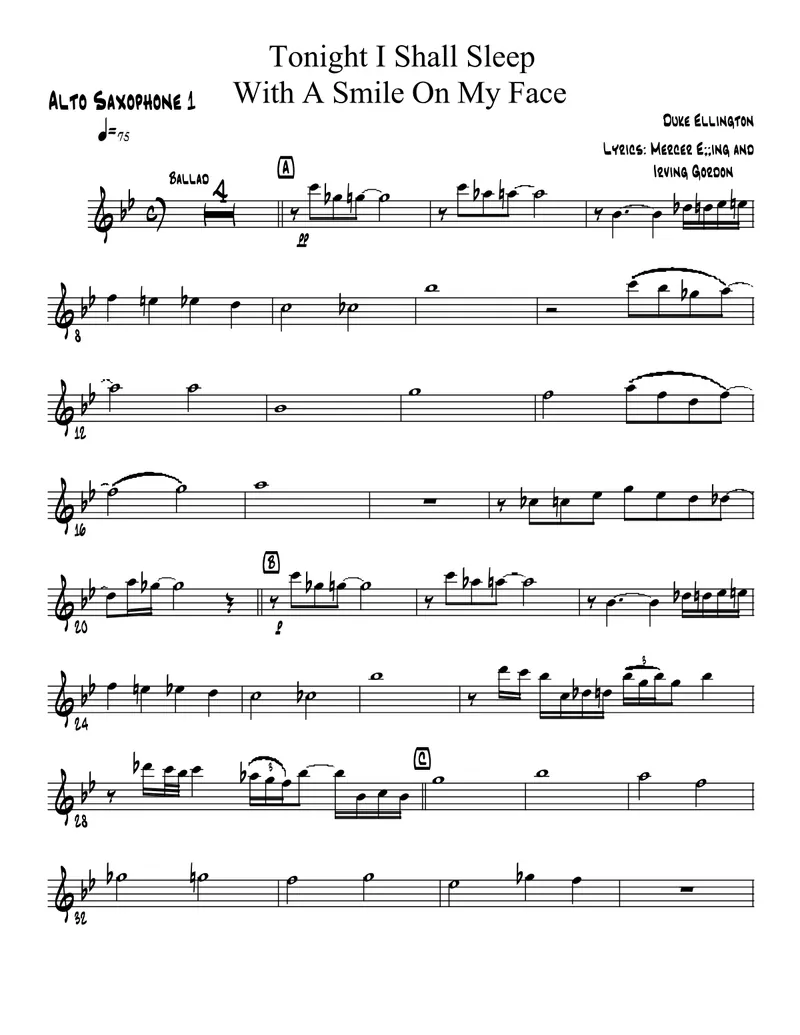Tonight I Shall Sleep score preview