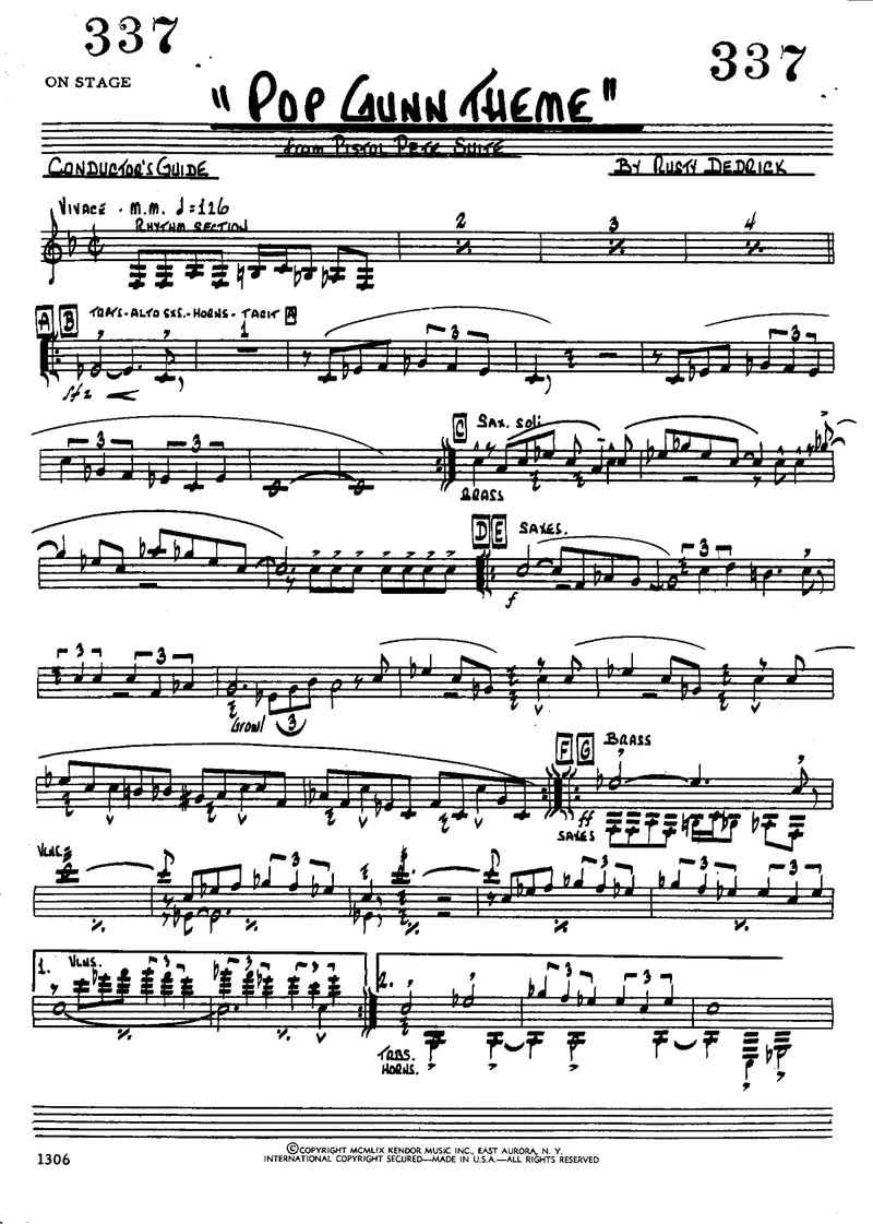 Pop Gunn Theme score preview