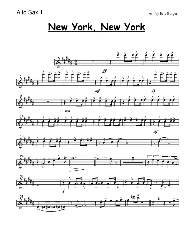 New York New York score preview