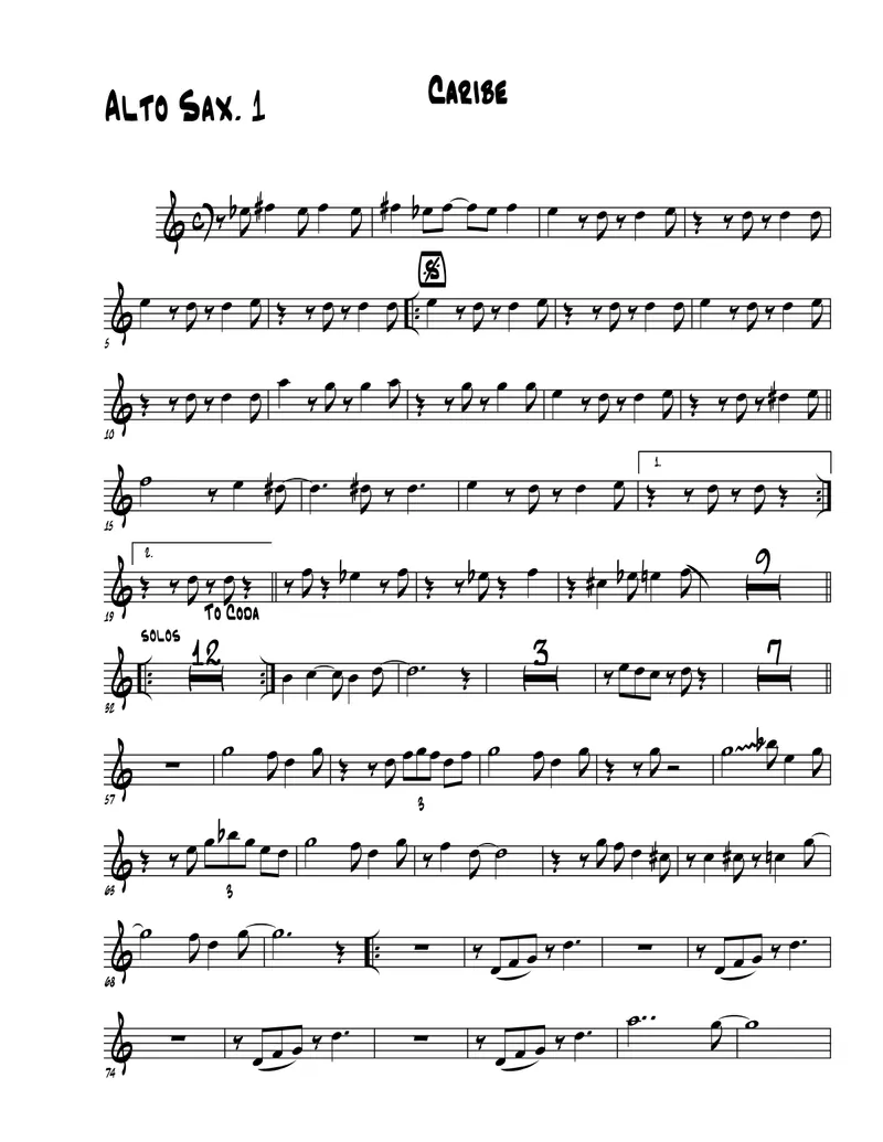 Caribe score preview