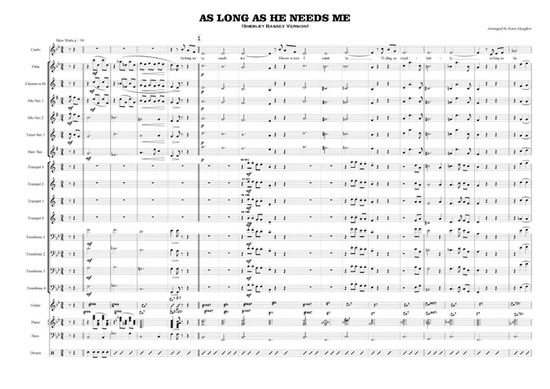As Long As He Needs Me score preview