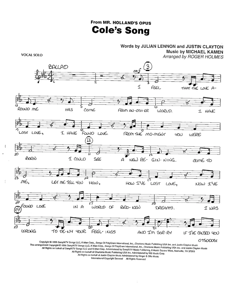 Cole's Song score preview