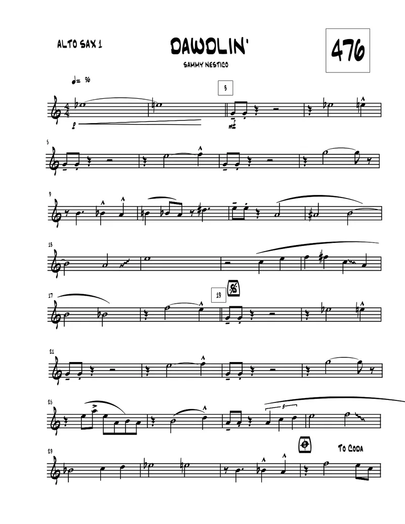 Dawdlin' score preview