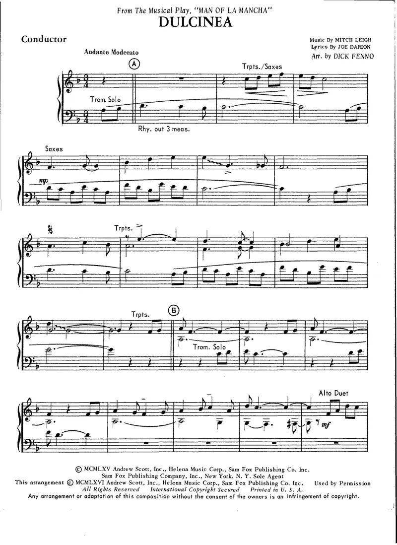 Dulcinea score preview