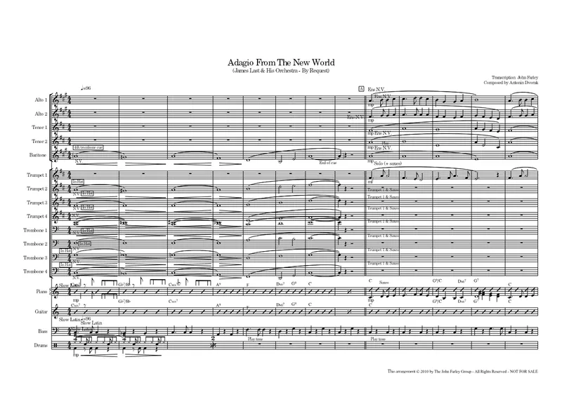 Adagio From The New World score preview