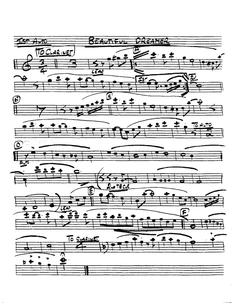 Beautiful Dreamer score preview