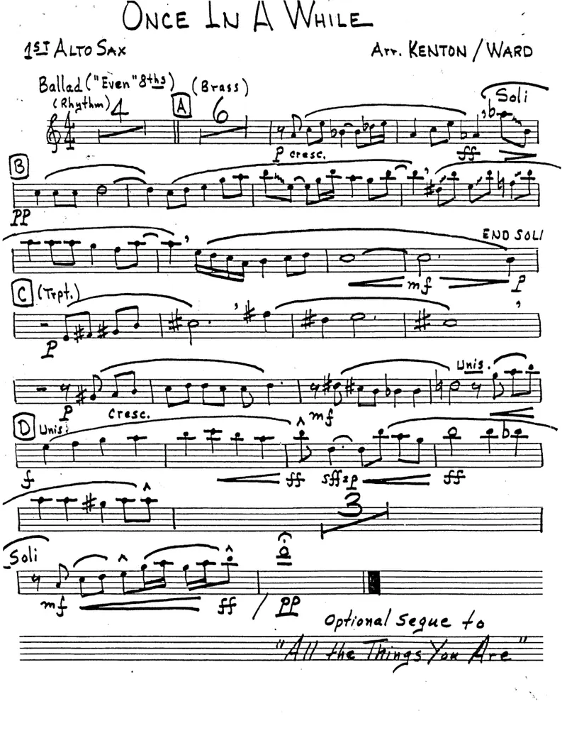 Once In A While score preview