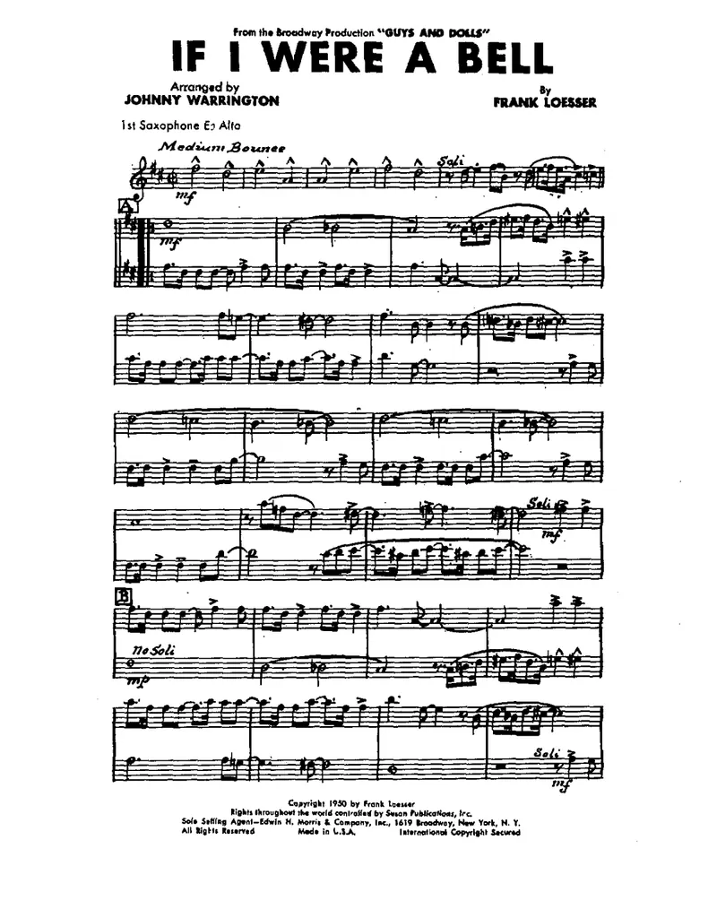 If I Were A Bell score preview